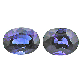 4.28 cttw Pair of Oval Sapphires : Fine Royal Blue