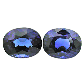 4.31 cttw Pair of Oval Sapphires : Fine Royal Blue