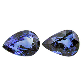 2.29 cttw Pair of Pear Shape Sapphires : Deep Darkish Blue