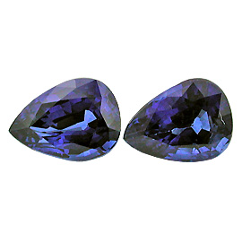 2.99 cttw Pair of Pear Shape Sapphires : Deep Royal Blue