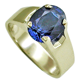 18K Yellow Gold Solitaire Ring : 2.00 ct Sapphire