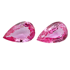 2.15 cttw Pair of Pear Shape Sapphires : Rich Pink