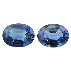 1.45 cttw Pair of Oval Sapphires : Rich Blue