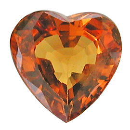 1.00 ct Heart Shape Sapphire : Deep Rich Orange