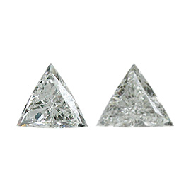0.53 cttw Pair of Trillion Diamonds : E / SI1
