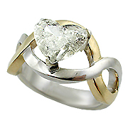 18K Two Tone 2.01ct Heart Diamond Ring