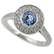18K White Gold 0.89cttw Sapphire & Diamond Ring
