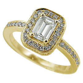 18K Yellow Gold Multi Stone Ring : 0.95 cttw Diamond
