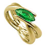 18K Yellow Gold 0.75ct Emerald Ring