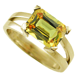 18K Yellow Gold Solitaire Ring : 1.50 ct Sapphire