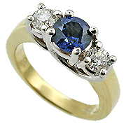 18K Two Tone 1.50cttw Sapphire & Diamond Ring