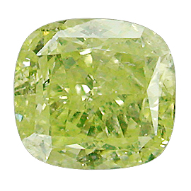 1.07 ct Cushion Cut Diamond : Fancy Greenish Yellow / SI2