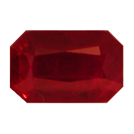 1.04 ct Emerald Cut Ruby : Rich Pigeon Blood Red