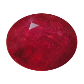 0.48 ct Oval Ruby : Pinkish Red
