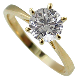 14K Yellow Gold Solitaire Ring : 1.00 ct Diamond