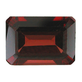 1.57 ct Emerald Cut Garnet : Reddish Brown