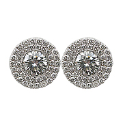 18K White Gold Designer 1.22cttw Diamond Earrings