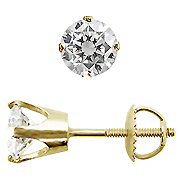 14K Yellow Gold Crown Style 1.25cttw Diamond Stud Earrings