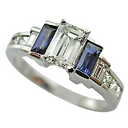 18K White Gold 1.33cttw Diamond & Sapphire Ring