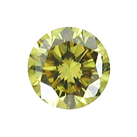 0.13 ct Round Diamond : Fancy Intense Greenish Yellow / SI1