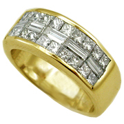 18K Yellow Gold Band : 2.00 cttw Diamonds, Invisible Setting