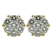 18K Yellow Gold Designer 1.60cttw Diamond Earrings
