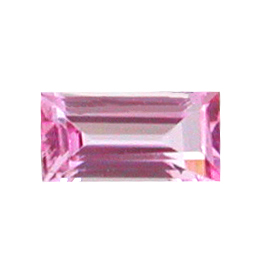 0.13 ct Baguette Pink Sapphire : Rich Pink