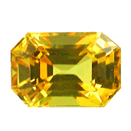 0.78 ct Emerald Cut Sapphire : Fine Yellow
