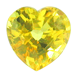 0.70 ct Heart Shape Yellow Sapphire : Rich Yellow