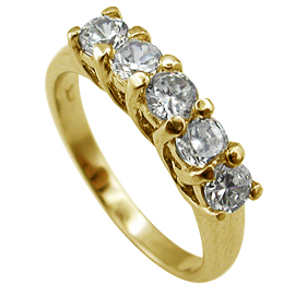 14K Yellow Gold Multi Stone Ring : 3/4 cttw Diamonds