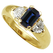 18K Yellow Gold 1.50cttw Sapphire & Diamond Ring