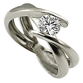 18K White Gold Solitaire Ring : 0.33 ct Diamond