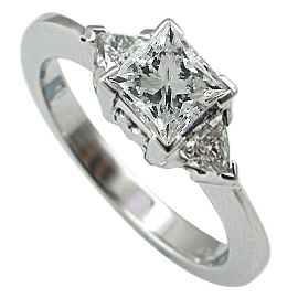18K White Gold Three Stone Ring : 1.00 cttw Diamonds