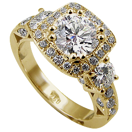 18K Yellow Gold Multi Stone Ring : 1.90 cttw Diamonds