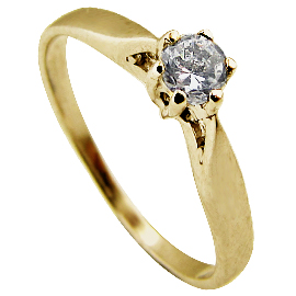 14K Yellow Gold Solitaire Ring : 0.20 ct Diamond