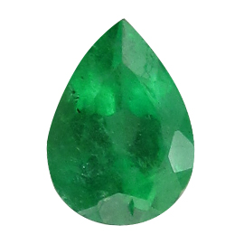 0.58 ct Pear Shape Emerald : Rich Grass Green