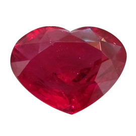 1.23 ct Heart Shape Ruby : Pigeon Blood Red
