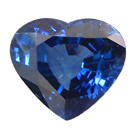 1.36 ct Heart Shape Blue Sapphire : Deep Rich Blue