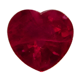 1.00 ct Heart Shape Ruby : Fiery Red