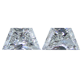 1.10 cttw Pair of Trapezoid Brilliant Cut Diamonds : F / SI1