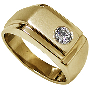 18K Yellow Gold 0.40ct Diamond Men's Ring