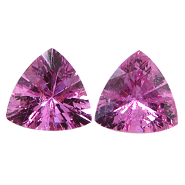 1.77 cttw Pair of Trillion Pink Sapphires : Rich Pink