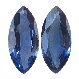 1.22 cttw Pair of Marquise Blue Sapphires : Fine Blue
