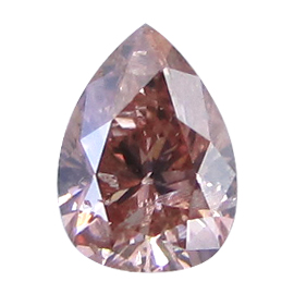 0.22 ct Pear Shape Diamond : Fancy Brownish orangy pink / I1