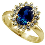 14K Yellow Gold 1.16cttw Sapphire & Diamond Ring