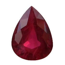 1.41 ct Pear Shape Ruby : Fiery Red