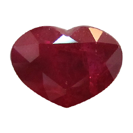 1.47 ct Heart Shape Ruby : Deep Rich Red