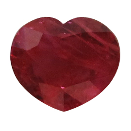 0.60 ct Heart Shape Ruby : Pigeon Blood Red