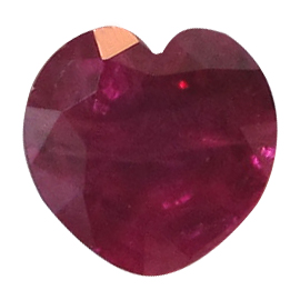 0.64 ct Heart Shape Ruby : Deep Rich Red