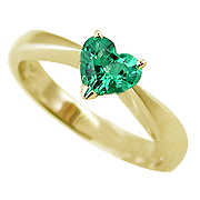 18K Yellow Gold 1.00ct Emerald Ring